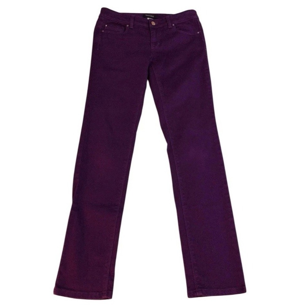 White House Black Market Jeans Womens 4R Purple Excellent Blanc Slim Leg Stretch